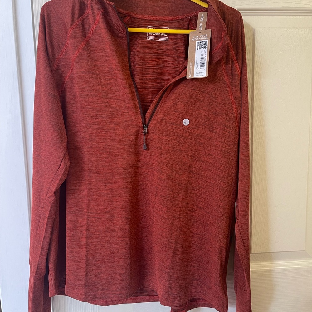 2/$50 final sale Eddie Bauer Women's Long Sleeve 1/4 Zip Top - Rust